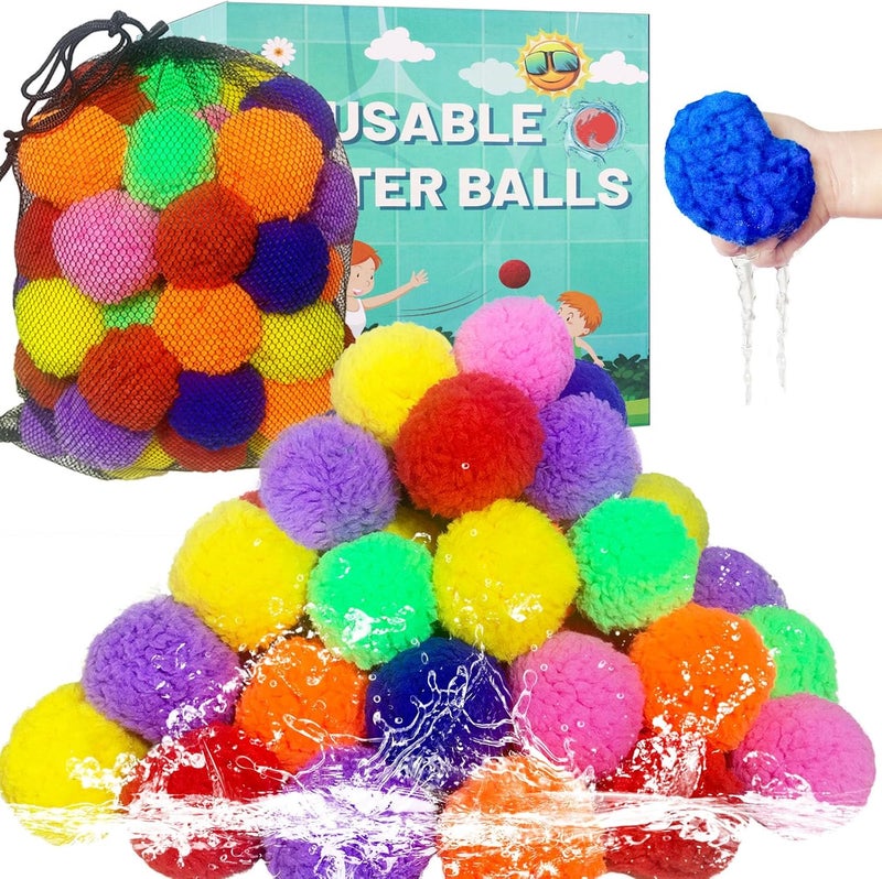 YUANDJO Reusable Water Balls, Reusable Water Balloons for Outdoor Toys and Games, Water Toys for Kids and Adults (60 Pack) - Image 1